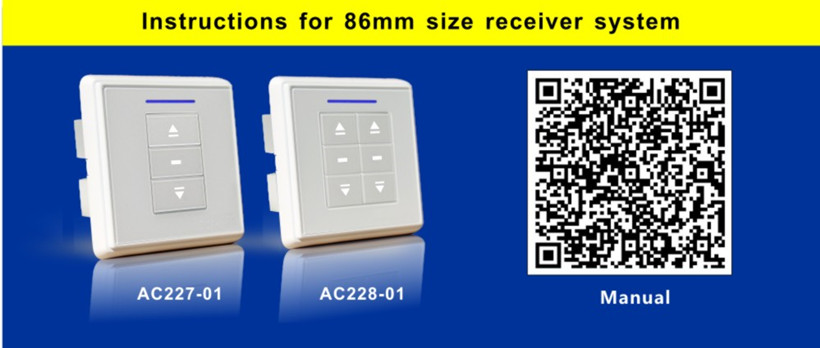 AC227-01 86 Size Wall type Receiver for AC Tubular Motor rolling ...